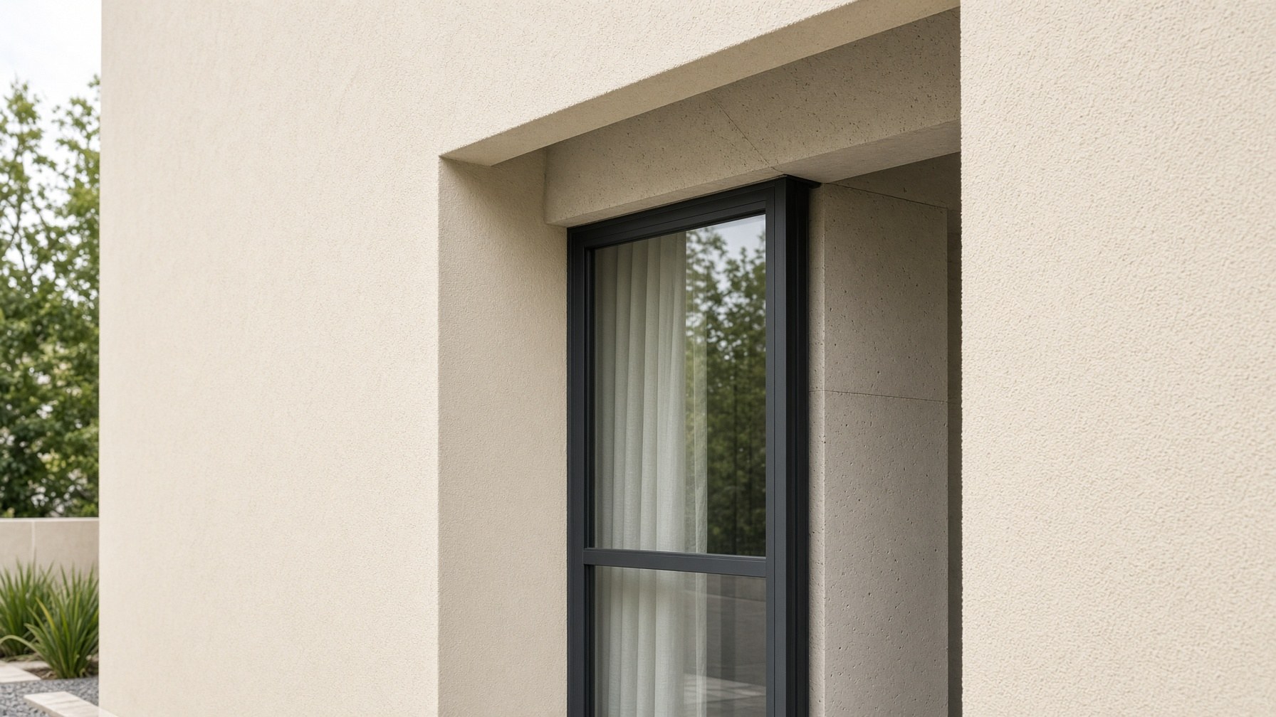 Deep window reveal in a finished ICF wall